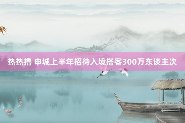 热热撸 申城上半年招待入境搭客300万东谈主次