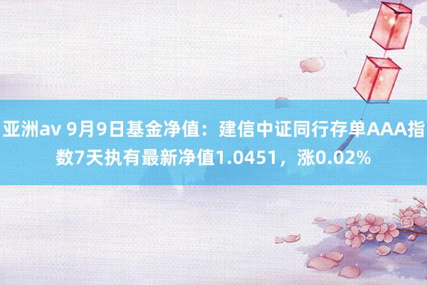 亚洲av 9月9日基金净值：建信中证同行存单AAA指数7天执有最新净值1.0451，涨0.02%