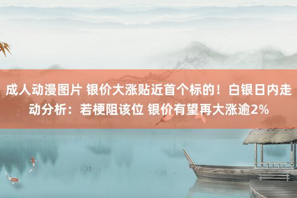 成人动漫图片 银价大涨贴近首个标的！白银日内走动分析：若梗阻该位 银价有望再大涨逾2%