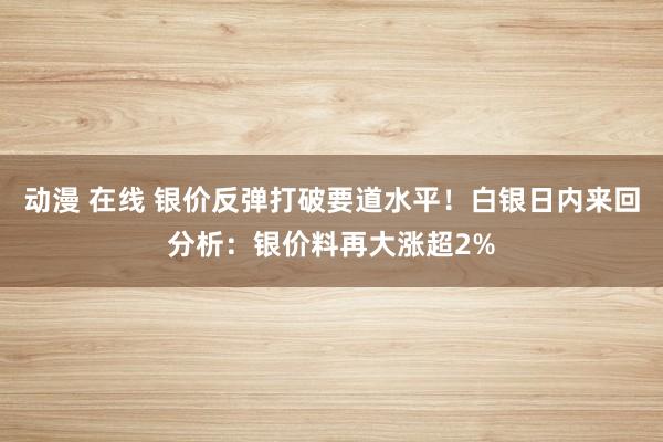 动漫 在线 银价反弹打破要道水平！白银日内来回分析：银价料再大涨超2%