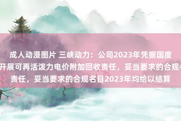 成人动漫图片 三峡动力：公司2023年凭据国度财政大众预算拨付程度开展可再活泼力电价附加回收责任，妥当要求的合规名目2023年均给以结算