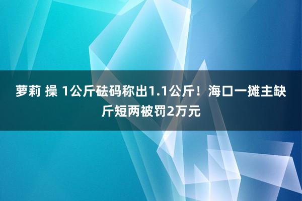 萝莉 操 1公斤砝码称出1.1公斤！海口一摊主缺斤短两被罚2万元