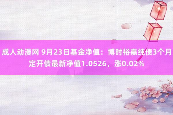 成人动漫网 9月23日基金净值：博时裕嘉纯债3个月定开债最新净值1.0526，涨0.02%