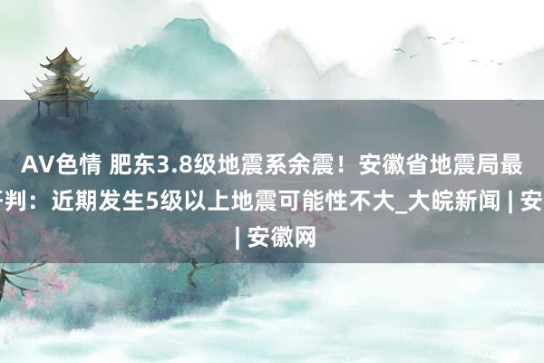 AV色情 肥东3.8级地震系余震！安徽省地震局最新研判：近期发生5级以上地震可能性不大_大皖新闻 | 安徽网