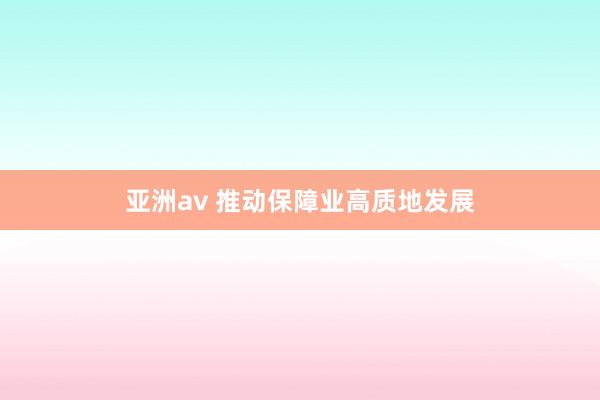 亚洲av 推动保障业高质地发展