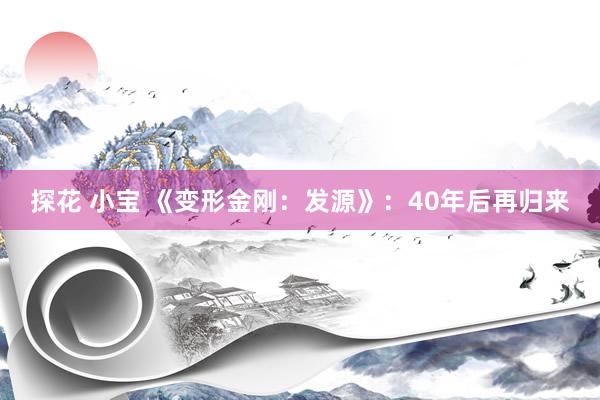 探花 小宝 《变形金刚：发源》：40年后再归来