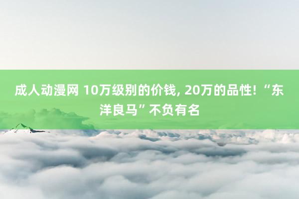 成人动漫网 10万级别的价钱， 20万的品性! “东洋良马”不负有名