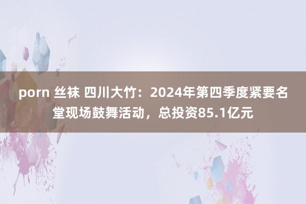 porn 丝袜 四川大竹：2024年第四季度紧要名堂现场鼓舞活动，总投资85.1亿元