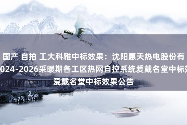 国产 自拍 工大科雅中标效果：沈阳惠天热电股份有限公司2024-2026采暖期各工区热网自控系统爱戴名堂中标效果公告