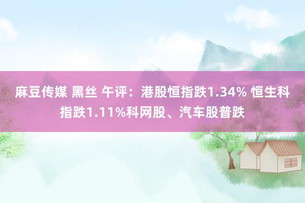 麻豆传媒 黑丝 午评：港股恒指跌1.34% 恒生科指跌1.11%科网股、汽车股普跌