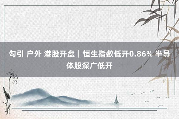 勾引 户外 港股开盘｜恒生指数低开0.86% 半导体股深广低开