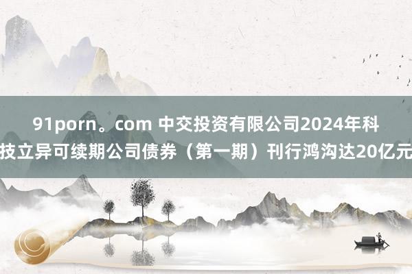 91porn。com 中交投资有限公司2024年科技立异可续期公司债券（第一期）刊行鸿沟达20亿元