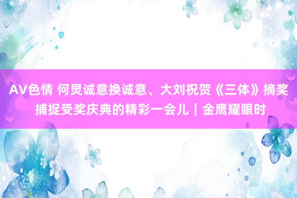 AV色情 何炅诚意换诚意、大刘祝贺《三体》摘奖 捕捉受奖庆典的精彩一会儿｜金鹰耀眼时