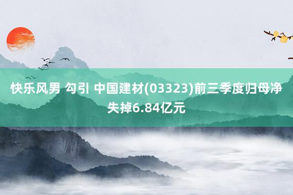 快乐风男 勾引 中国建材(03323)前三季度归母净失掉6.84亿元