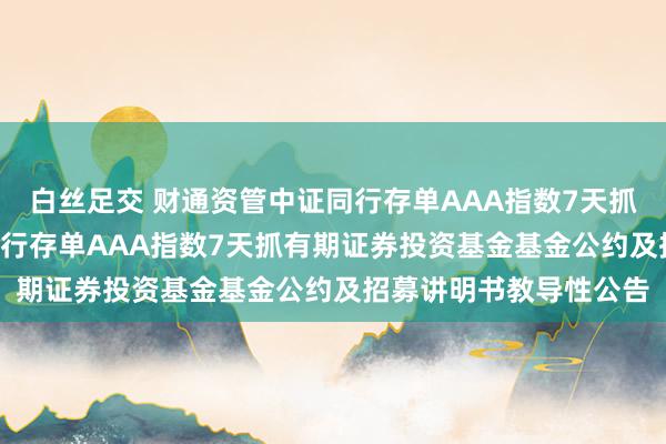 白丝足交 财通资管中证同行存单AAA指数7天抓有期: 财通资管中证同行存单AAA指数7天抓有期证券投资基金基金公约及招募讲明书教导性公告