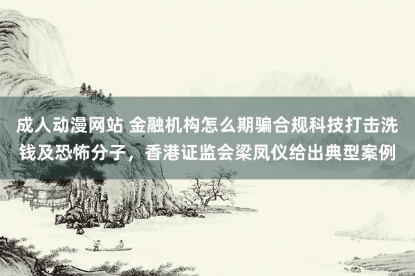 成人动漫网站 金融机构怎么期骗合规科技打击洗钱及恐怖分子，香港证监会梁凤仪给出典型案例