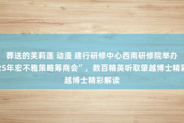 葬送的芙莉莲 动漫 建行研修中心西南研修院举办“2025年宏不雅策略筹商会”，数百精英听取肇越博士精彩解读