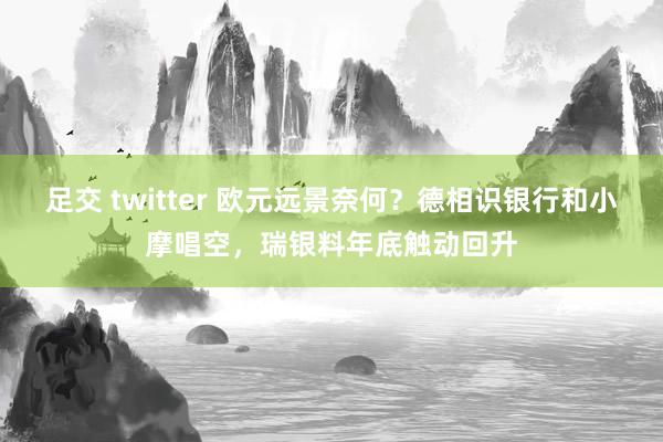 足交 twitter 欧元远景奈何？德相识银行和小摩唱空，瑞银料年底触动回升