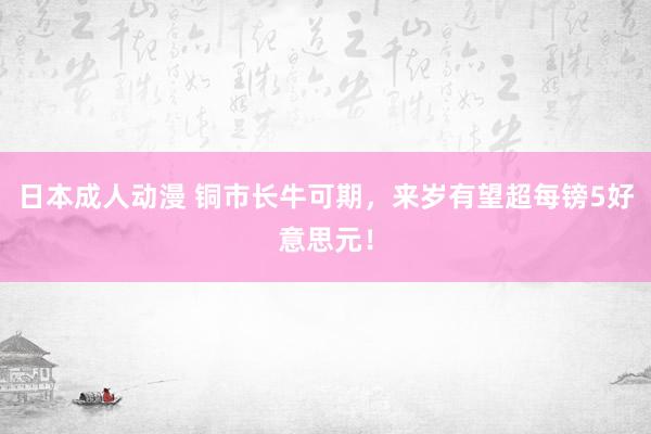 日本成人动漫 铜市长牛可期，来岁有望超每镑5好意思元！