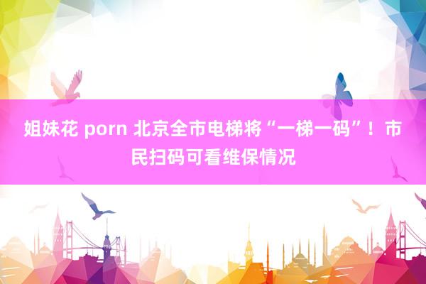 姐妹花 porn 北京全市电梯将“一梯一码”！市民扫码可看维保情况