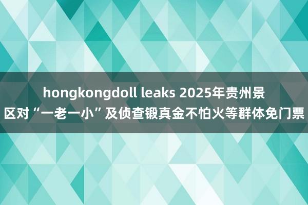 hongkongdoll leaks 2025年贵州景区对“一老一小”及侦查锻真金不怕火等群体免门票