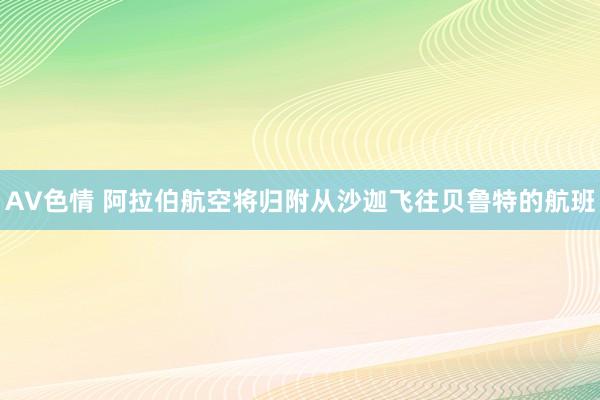 AV色情 阿拉伯航空将归附从沙迦飞往贝鲁特的航班