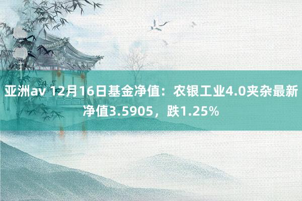 亚洲av 12月16日基金净值：农银工业4.0夹杂最新净值3.5905，跌1.25%