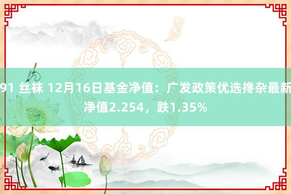 91 丝袜 12月16日基金净值：广发政策优选搀杂最新净值2.254，跌1.35%