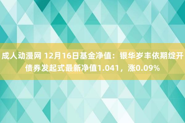 成人动漫网 12月16日基金净值：银华岁丰依期绽开债券发起式最新净值1.041，涨0.09%