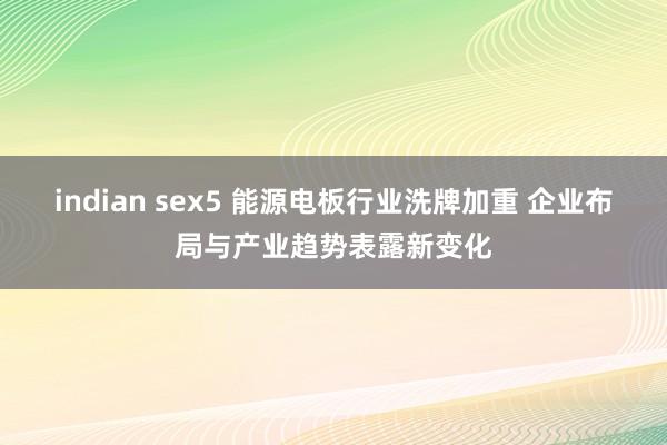 indian sex5 能源电板行业洗牌加重 企业布局与产业趋势表露新变化