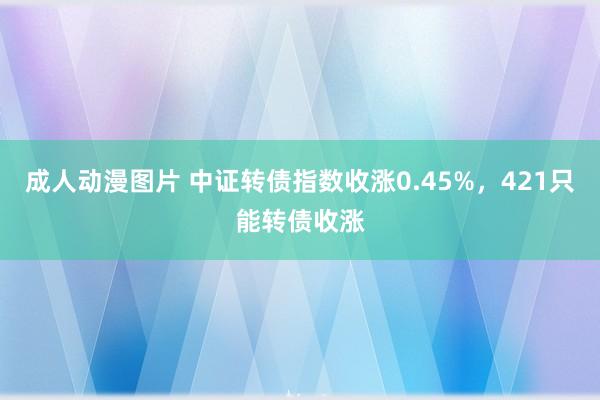 成人动漫图片 中证转债指数收涨0.45%，421只能转债收涨