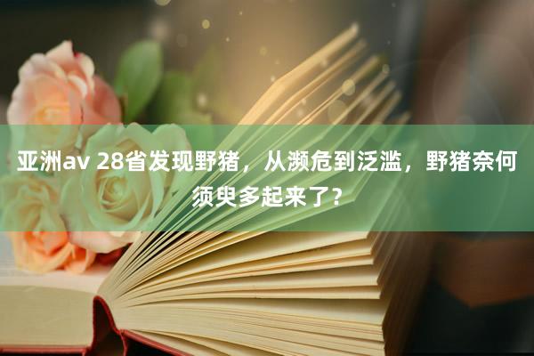 亚洲av 28省发现野猪，从濒危到泛滥，野猪奈何须臾多起来了？