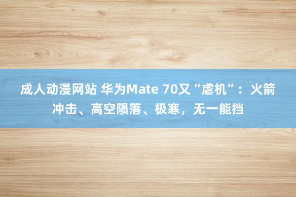 成人动漫网站 华为Mate 70又“虐机”：火箭冲击、高空陨落、极寒，无一能挡