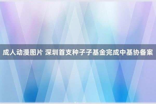 成人动漫图片 深圳首支种子子基金完成中基协备案