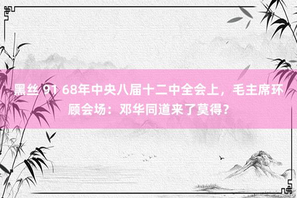 黑丝 91 68年中央八届十二中全会上，毛主席环顾会场：邓华同道来了莫得？