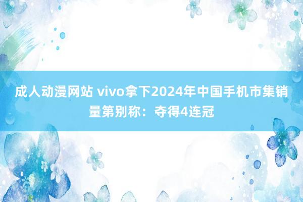 成人动漫网站 vivo拿下2024年中国手机市集销量第别称：夺得4连冠